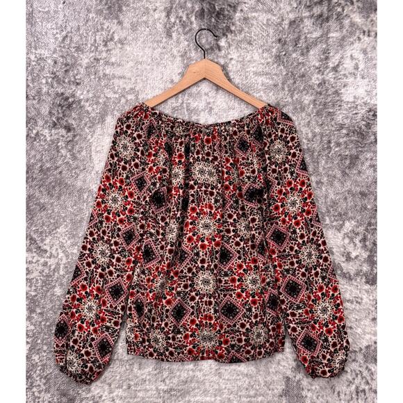 Shanghai Tang Top 2 Womens Floral Print Silk Balloon Sleeve Blouse - Picture 3 of 8